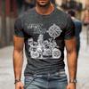 Fashion Summer T-shirts Just Ride Motorcycle with Compass Print Men's T-shirt Street Style Short Sleeve Men Tees