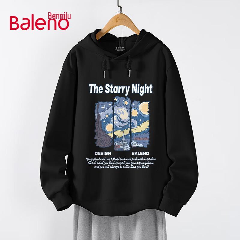 Baleno Men's Starry Sky Print Hooded Sweatshirt