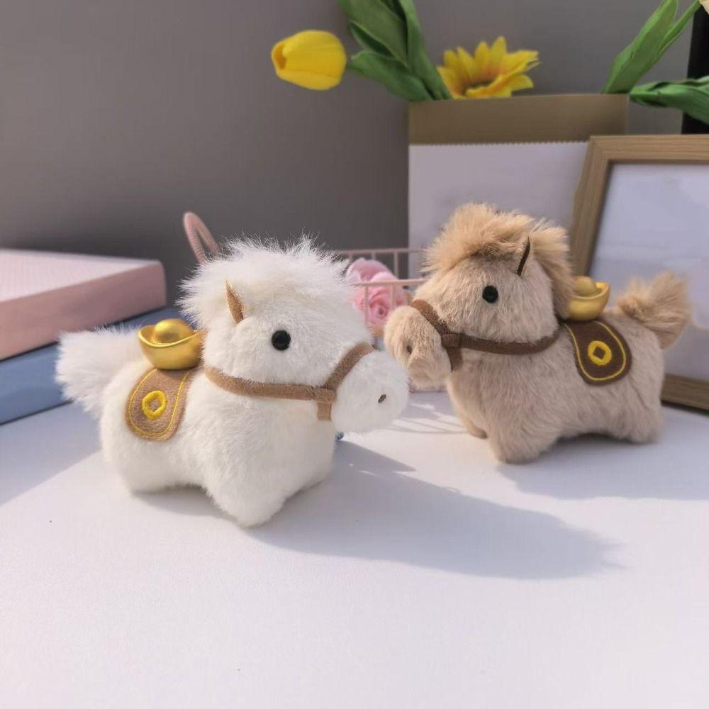 Mascot Dolls Yuanbao Pony Pendant Cute Stuffed Animal Keyring Plush Horse Keychain  Year of Horse
