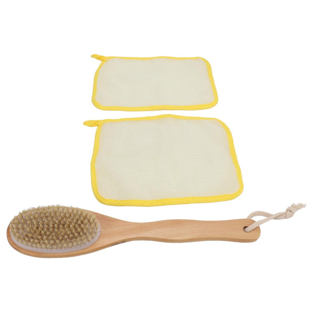 Набор из 2 отшелушивающих полотенец для душа с массажным полотенцем и двухсторонней длинной ручкой для ванны