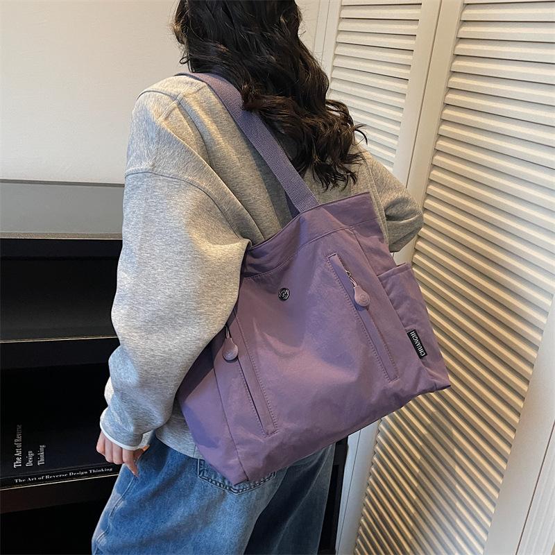 Women's Large Capacity Nylon Tote Bag, Casual Shoulder Bag for Students