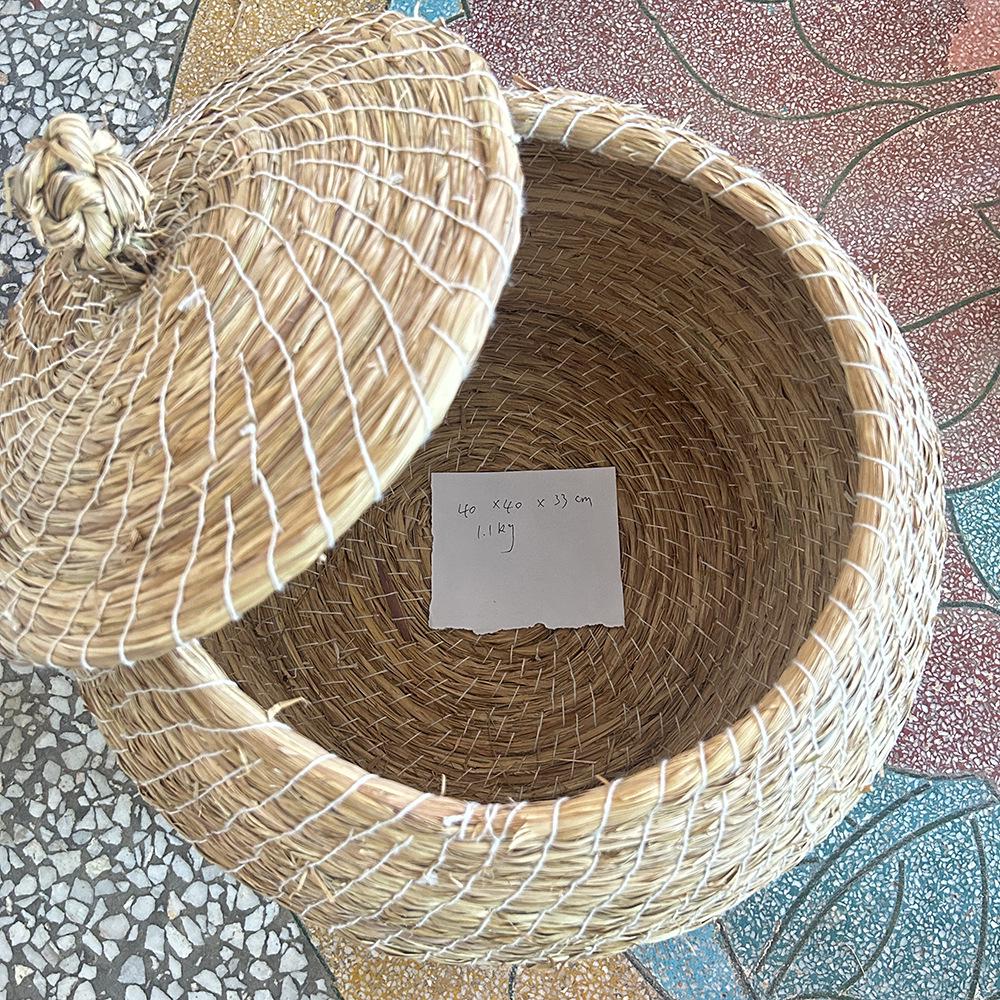 Multi-purpose Woven Straw Basket for Storage, Chicken Coop, and Steam Buns