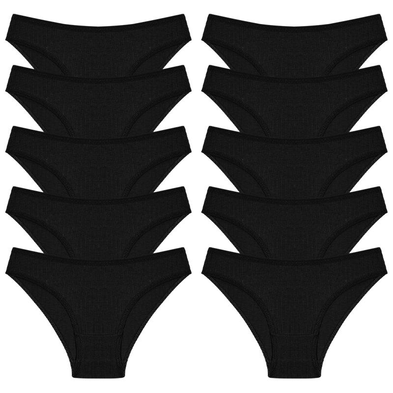 10 шт. женские хлопковые трусики сексуальное дышащее нижнее белье женское однотонное удобное нижнее белье полосатые трусы оптовая продажа M-XL
