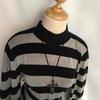 Европейский и американский повседневный контрастный полосатый тонкий трикотажный свитер с длинным рукавом для женщин