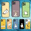 Мультяшная Милая Гусь Чехол для Телефона Для iPhone17,16,15,14,13,12,11 Plus,Pro Max Мягкий Черный Чехол
