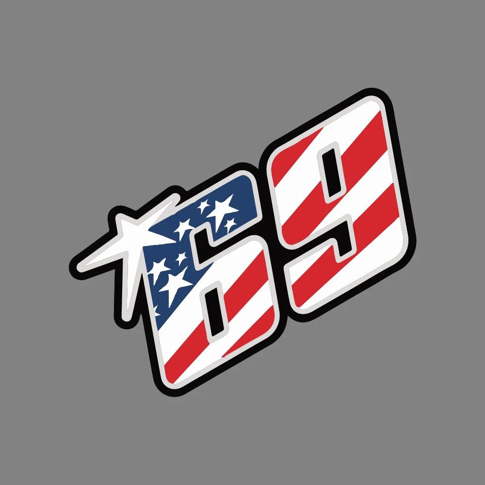 Мотоциклетные наклейки Флаг США Номер 69 Декор Топливный бак Чехол на шлем Для Honda SP 125 Shine Hero Motor Yamaha Bajaj Kawasaki