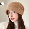 Женская осенне-зимняя шапка-бини, ветрозащитная и теплая, с козырьком, универсальная, модная вязаная шапка