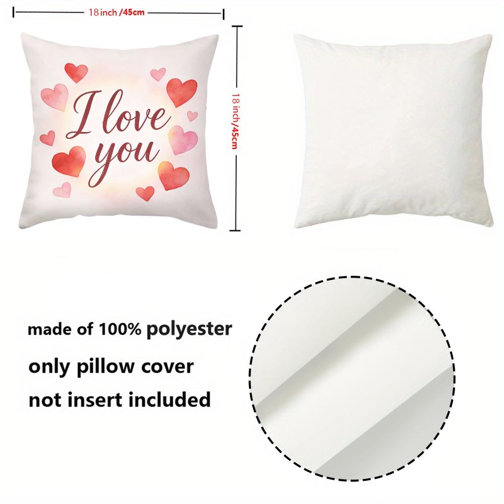 I love you Heart Patterns Happy Valentine Day Pillows Polyester pillowcase, sofa decorative cushion cov Headboard Pillow
