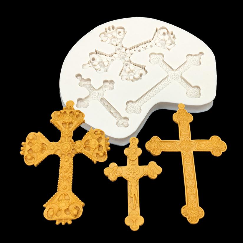 Крест Силиконовая форма Сахарная мастика Шоколад Кекс Форма для выпечки Инструменты для украшения торта из мастики