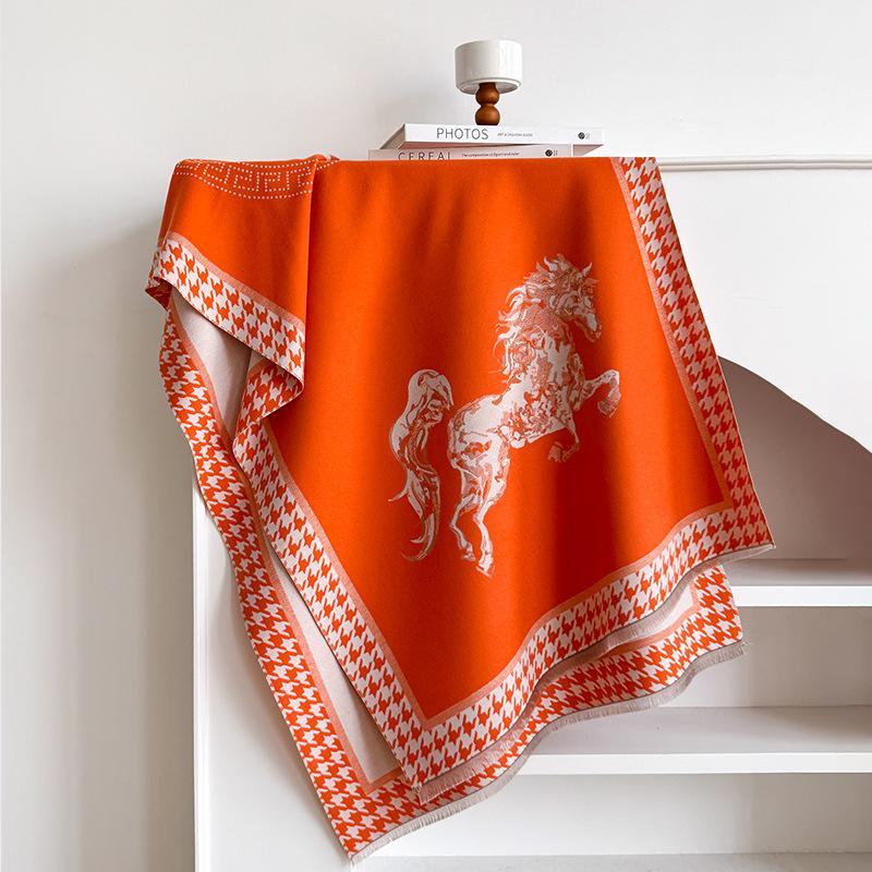 Elegant Zebra Striped Scarf Imitation Cashmere Soft Warm Versatile Shawl Coldproof Windproof Blanket Scarf For Autumn Winter