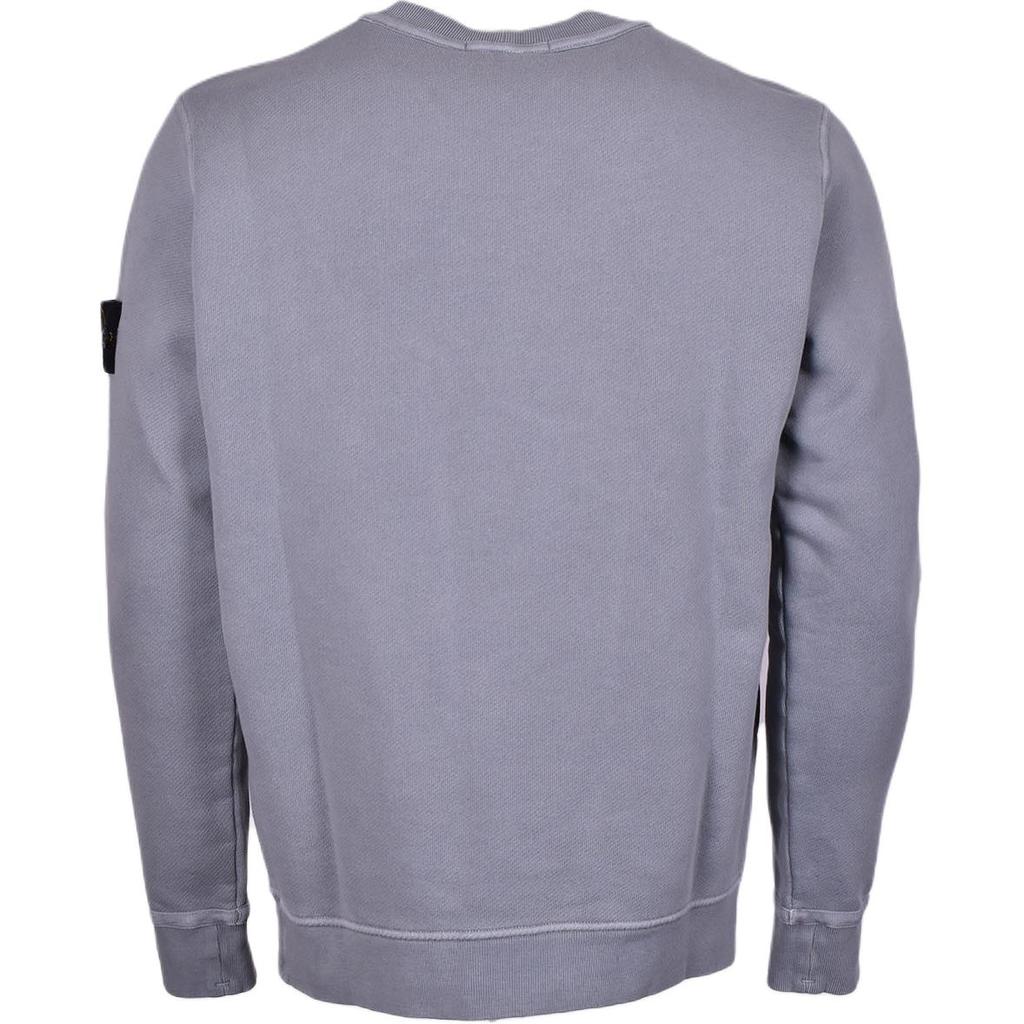 STONE ISLAND Лого Свитшот с круглым вырезом Мужской свитшот Серый 811561241-V0166