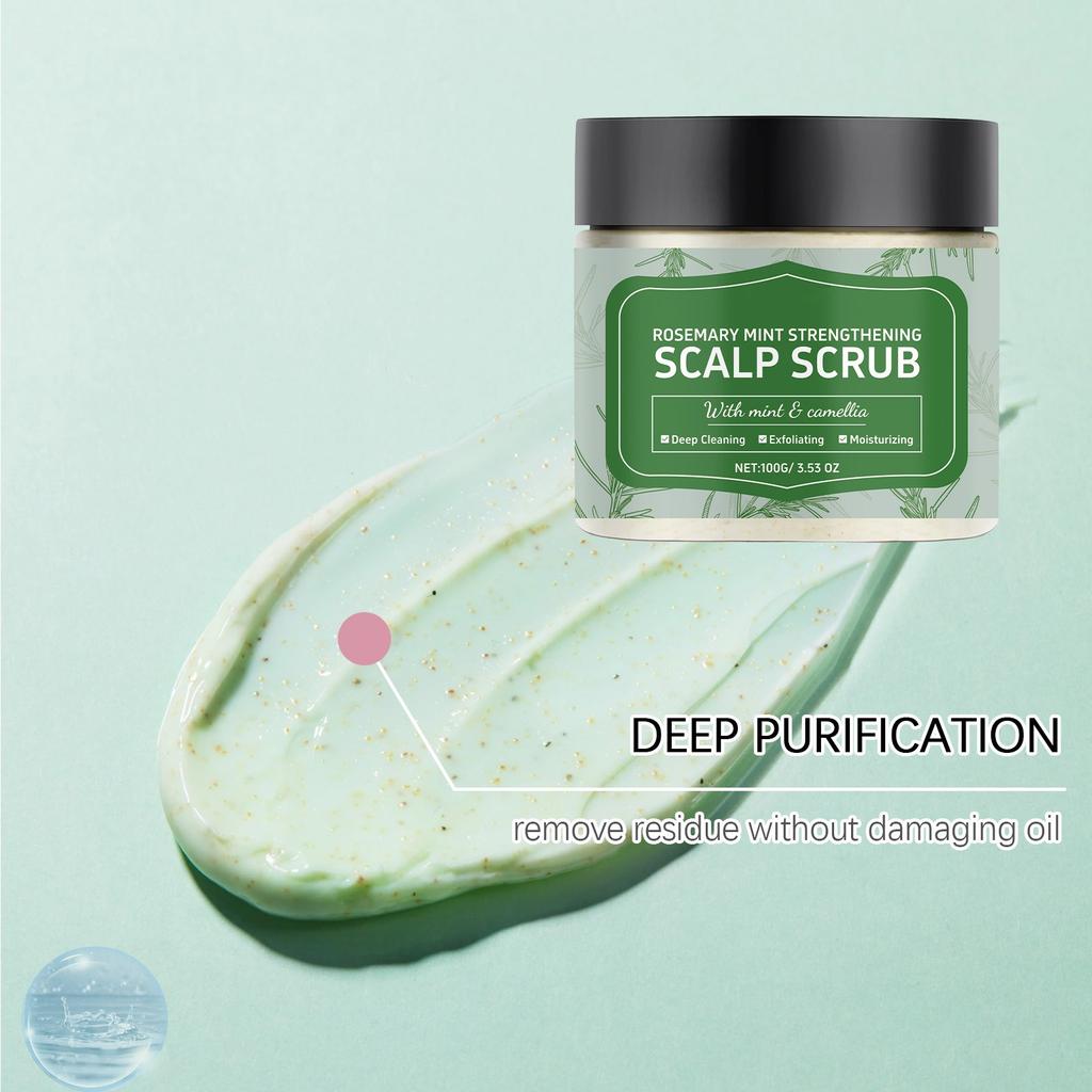 Gentle Exfoliating Scrub For Scalp Cleansing And Hair Root Care With Sea And Mint For Refreshing Nourishment