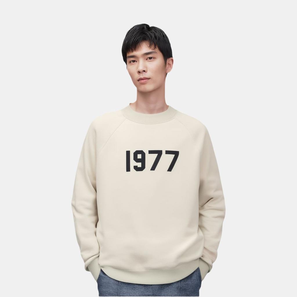 Fear of God Essentials Essentials Коллекция 1977 SS22 Свитшот с круглым вырезом и длинным рукавом из флиса Мужской свитшот Пшеничный FOG-SS22-179