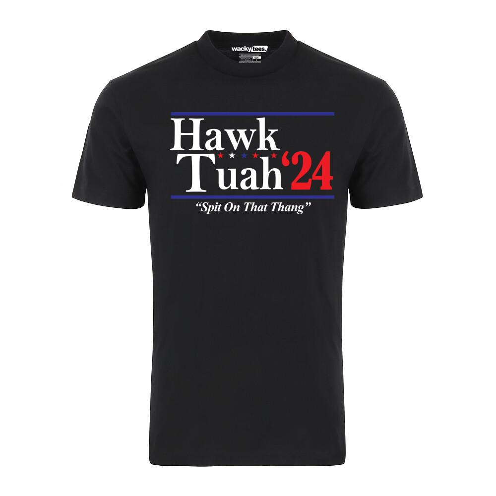 Футболка с графическим принтом Hawk Tuah 2024 Spit On That Thang Вирусный Избирательный Стиль