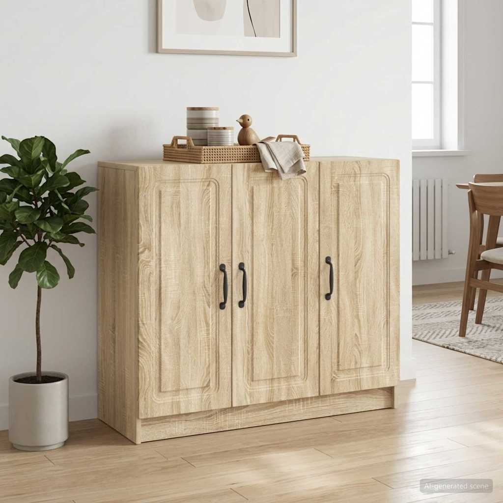 Sideboard in Sonoma Oak Finish 89 x 34.5 x 77 cm Engineered Wood