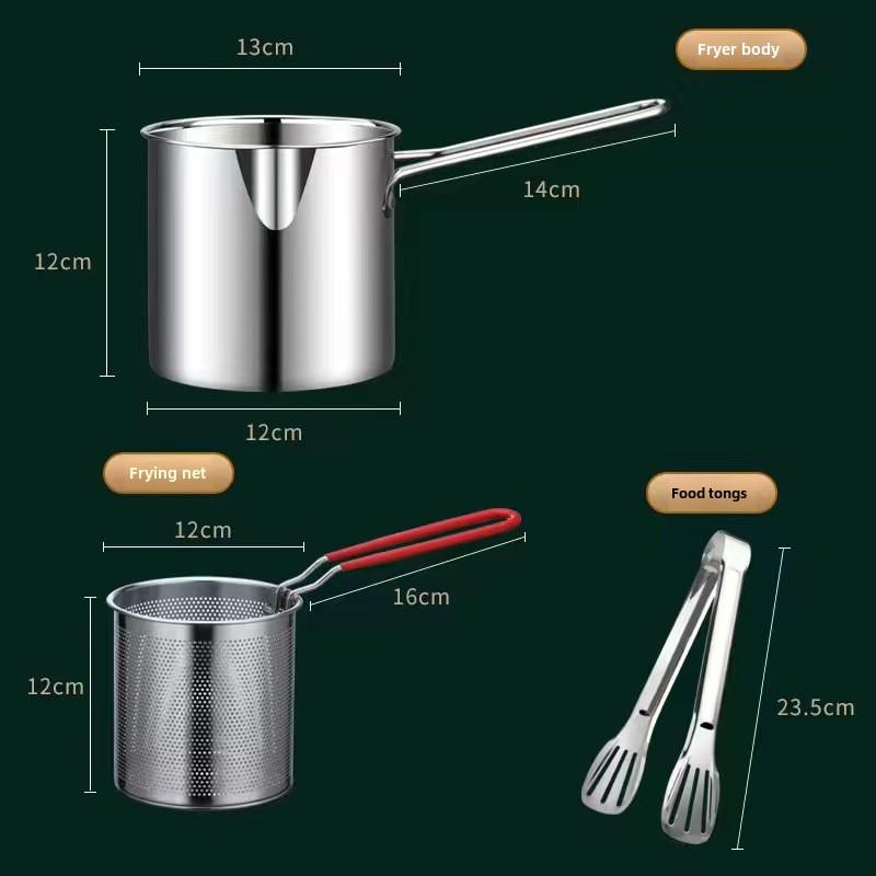 Мини-сковорода из нержавеющей стали 304 с многофункциональным фильтром для экономии масла для жареных продуктов