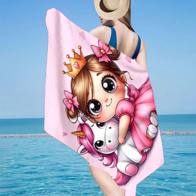 Rainbow Unicorns Garden Beach Towel, Super Soft Microfiber, Gift for Her/Him, Birthday, for Pool, Beach, Travel, Home Decor Fan gifts