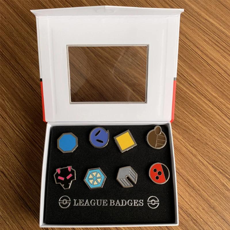 Лига покемонов Знак ГИМа Аниме Фигурки Карманный Монстр Король Небес Гимназия Металлический Значок Пикачу Мьюту Игрушки для Мальчика Детей