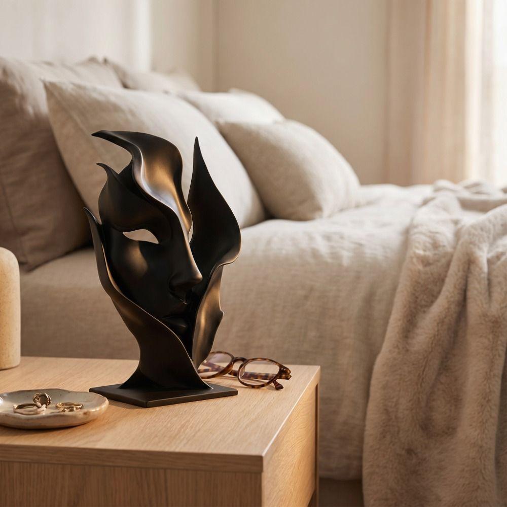 3D Printed Half Face Sculpture Statue Facial Ornaments Creativity Art Ornaments Bedroom