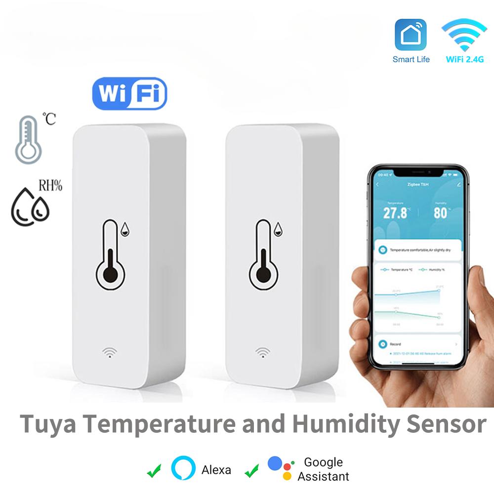 WiFi Умный датчик температуры и влажности Внутренний гигрометр Контроллер Мониторинг Работа с умным динамиком Alexa Google Home