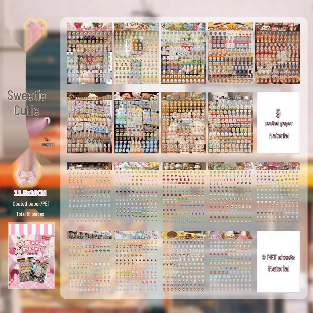 Early Mo Little Nose: Cute Dumpling Die-Cut Sticker Book - Vintage Showa Style for Collage and Journaling