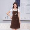 Cotton Women Overall Apron Simple Stripe Cooking Smock Fashionable Work Uniform