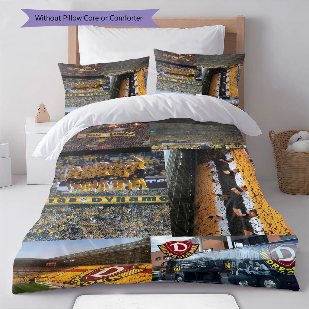 SG Dynamo Dresden Pattern Bedding Home Decoration Birthday Gift ( 1 duvet cover + 2 pillowcase, without core),fan merchandise.