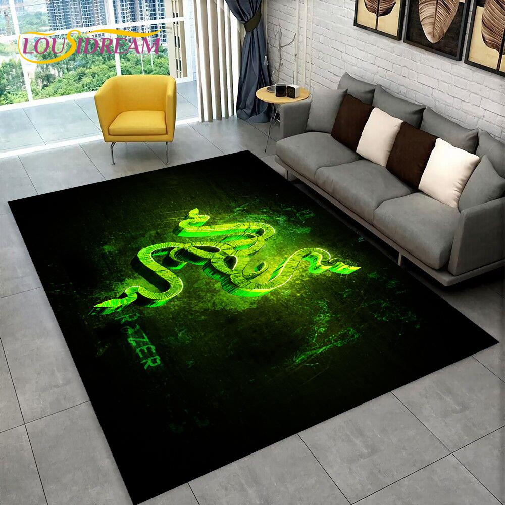 3D Логотип Razer Игра Геймер Змея Ковер Коврик для Дома Гостиной Спальни Дивана Придверный коврик Декор, детский игровой коврик Нескользящий коврик для пола