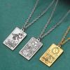Dawapara Stainless Steel Tarot Cards Pendant Necklace Classic Tarot Major Arcana Divination Necklace Women Jewelry