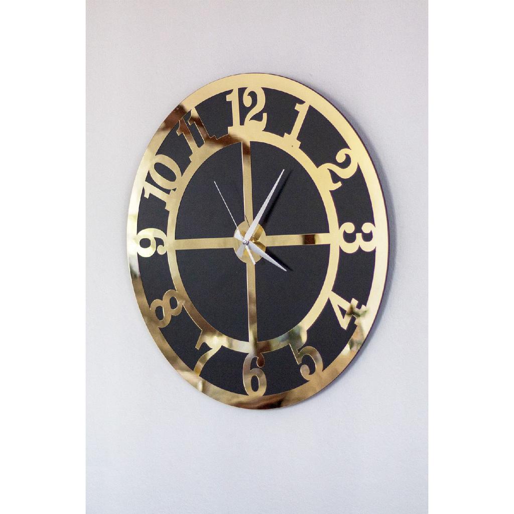 Роскошные настенные часы 60x60 см, стильное золотое оргстекло, декоративные турецкие цифры, декор для домашнего офиса