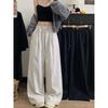 Kumikumi Idle Style Solid Drawstring Loose Drape Casual Pants Women Autumn Slimming Versatile Wide Leg Mopping Pants