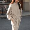 Petite Casual Sportswear Set - Zip-Up Hoodie & Long Pants for Women