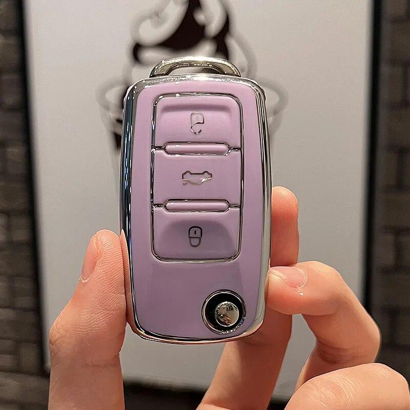 Чехол из ТПУ с 2 3 кнопками для VW Volkswagen MK4 Bora Golf 4 5 6 Jetta Passat Polo Bora Touran Skoda Seat, чехол для ключей от машины