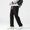 Men's Spring and Autumn Three-dimensional Tailoring Loose Casual Versatile Wide-leg Pants Simple Drawstring Sports Solid Color Sweatpants