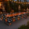 Spooky Tablecloth Happy Halloween Disposable Tablecloth, Pumpkin Ghost Skeleton Waterproof Table Cover for Kitchen Dining Room, Party Supplies