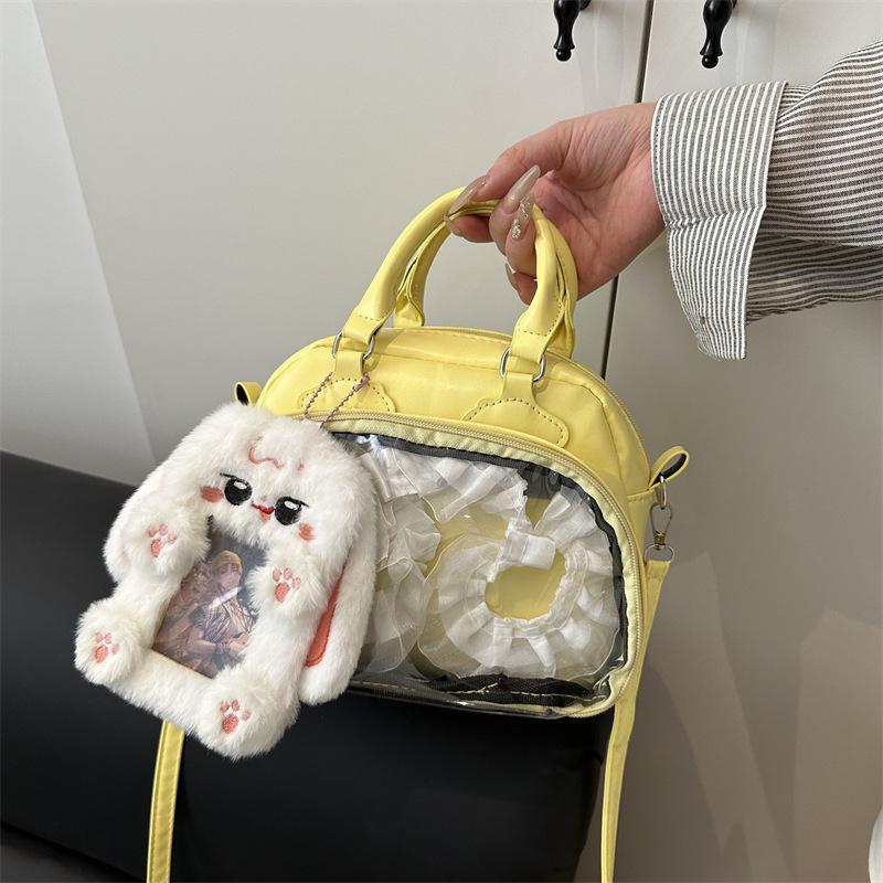 2025 Новая прозрачная сумка Joker, большая вместимость, водонепроницаемая, повседневная сумка через плечо, японская милая двухмерная сумка-мессенджер