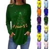 Женская свободная удобная повседневная модная толстовка с V-образным вырезом и рождественским принтом с длинным рукавом