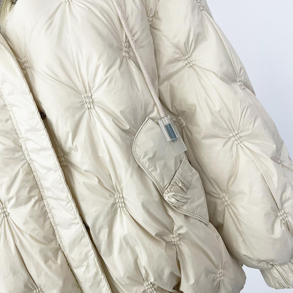 OFTBUY Осень-зима Корейский стиль Свободный теплый пуховик с капюшоном Женская куртка Утолщенная 90% Белая утиная пуховая куртка Пальто