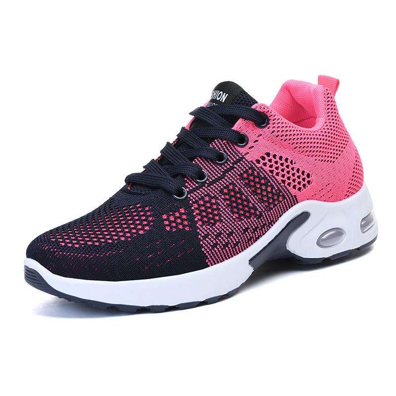 Changfengshu Sports Shoes Women's Shoes Processing Custom Fly-woven Breathable Running Shoes Lightweight Lace-up Air Cushion Shoes Soft-soled Shoes