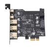 Карта расширения PCIe PCIe на USB 3.2 Стабильная 5-портовая Простая установка 2 USB Type C 20 Гбит/с для настольного ПК для Windows