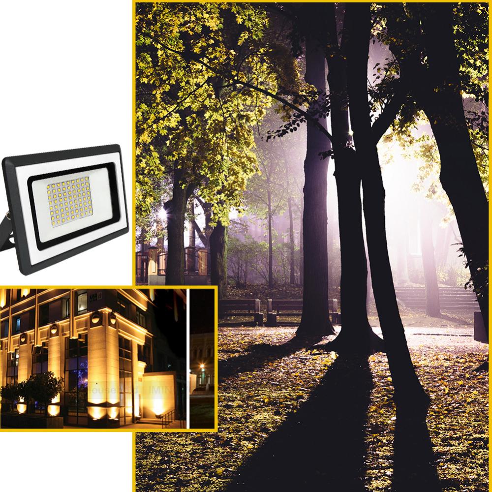 IP65 LED Flood Light 10W 20W 30W 50W 100W AC220V AC110V Spotlight Outdoor Waterproof Projector Reflector Wall Lamp Garden Square