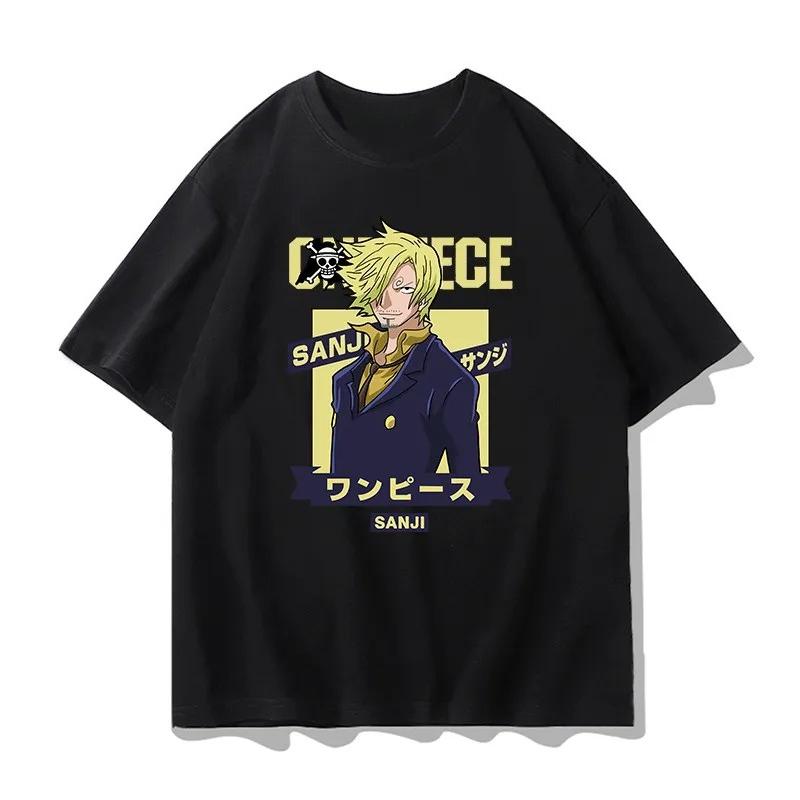 Графическая футболка One Piece Луффи Эйс Аниме Футболка Унисекс Летняя Мода Оверсайз Уличный Повседневный Y2K Топы Уличная Одежда 2026