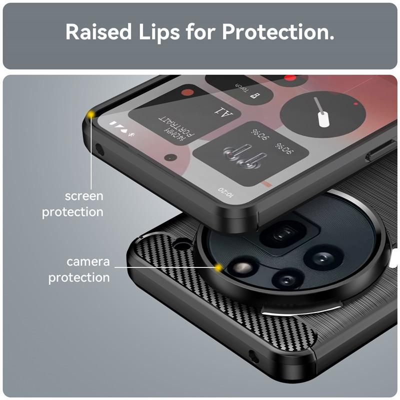 For Nothing Phone 3a Pro 5G Case For Nothing Phone 2a Plus 3a Pro Cover Carbon Fiber Shockproof Silicone Bumper For Phone 3a Pro