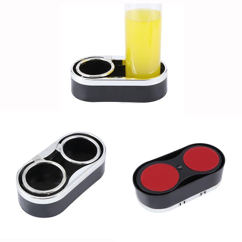 Dual Hole Universal Auto Drink Bottle Holders with 2 Pull Rings Adhesive Mount Cup Holder