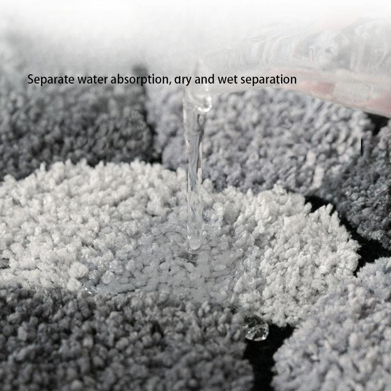 Flocking Stone Bathroom Cashmere Thickening Mat Bath Non-slip Carpets In Wash Basin Bathtub Side Floor Rug Shower Room Doormat Memory Foam 3D Pad