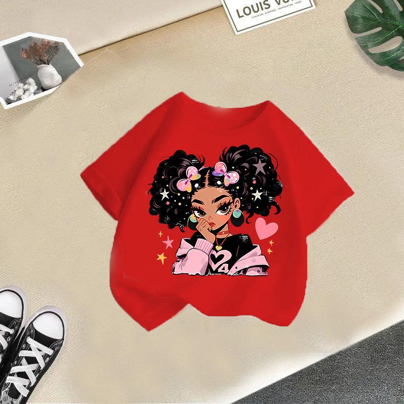 Детская футболка Футболка для ребенка 2-13 лет Крутая девочка с принтом Детская 100% хлопок Одежда Футболка Топы Футболка