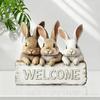 2D Flat Wooden Sculpture Rabbit Wooden Ornament, Bunny Shaped Christmas Ornament for Home Office Desk Decoration Holiday Gifts