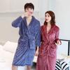 Qalinlashtirilgan Issiq Flanel Xalat Katta O'lcham Kuz Qish Er-xotin Pajamalari Marjon Velvet Ayollar Xalati Uy Kiyimi Paxtali Erkaklar Uy Kiyimi