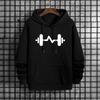 Men's Dumbbell Print Sweatshirt Urban Streetwear Fashion Hip Hop Hoodies Male Outdoor Gym Daily Casual Sporty Fitness Pullover