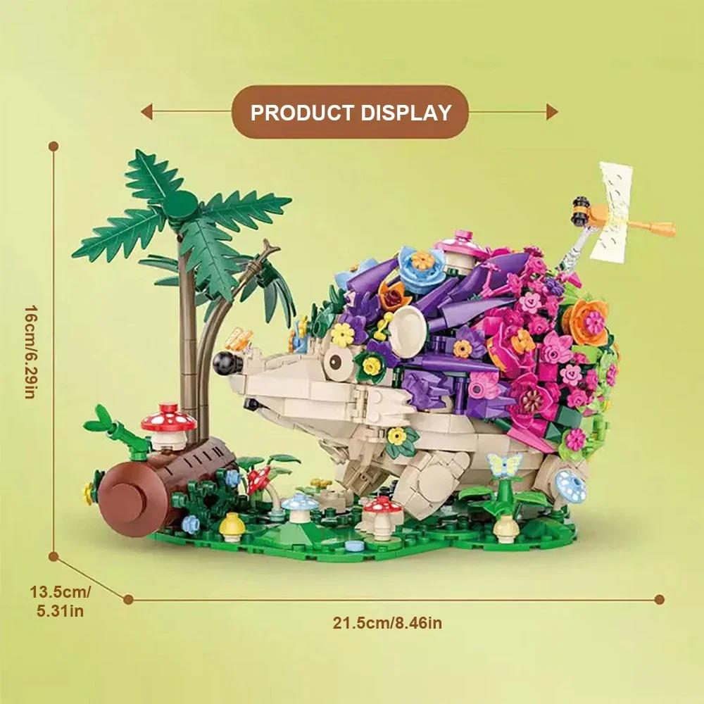Non-Toxic Flowers Hedgehog Building Blocks Kits Children Creative Insects Mushroom Animal Model Diy Bricks Assembly Puzzle Toys For Kids